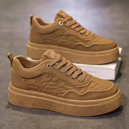 Damen Sneaker Leder Schuhe mit Logo Stickerei Modern