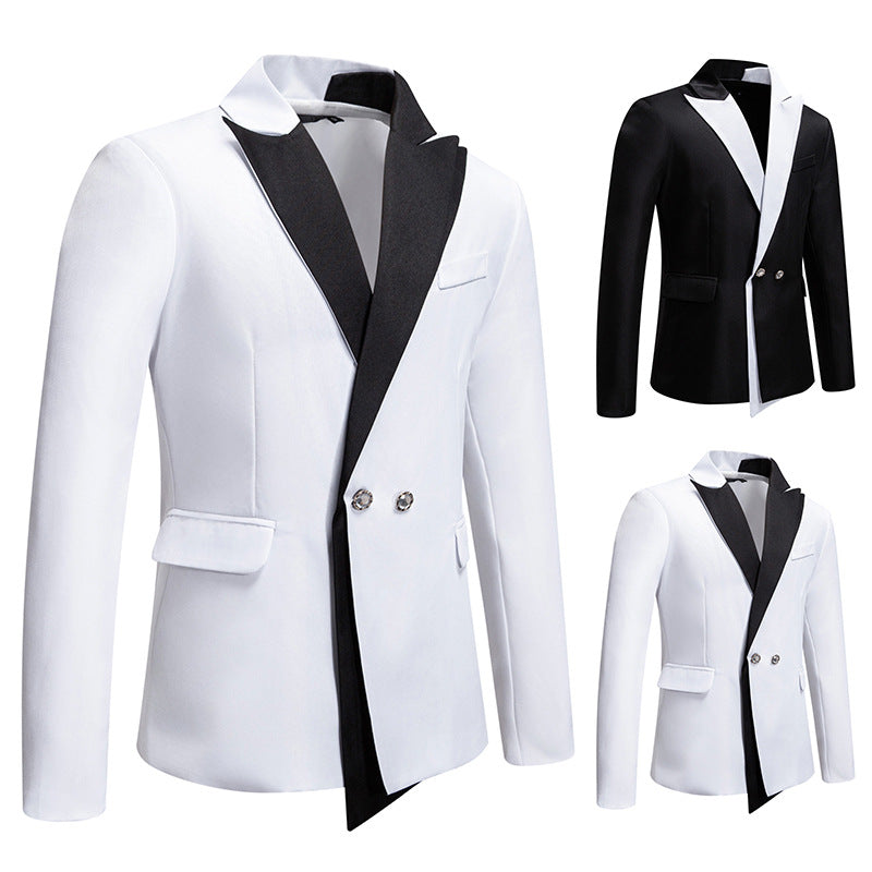 Herren Smoking Blazer Elegant Kontrastrevers Modern