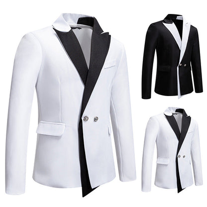 Herren Smoking Blazer Elegant Kontrastrevers Modern