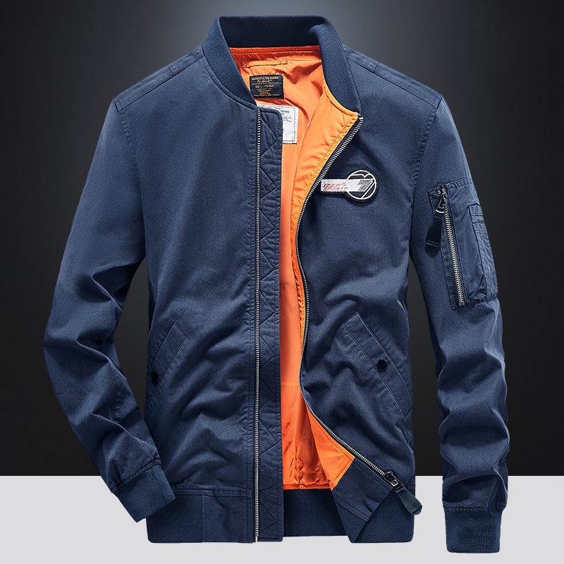 Herren Bomberjacke mit Taschen Schwarz Modern