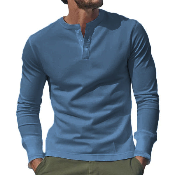 Herren Langarmhemd Baumwolle Bequem Knopfleiste Modern