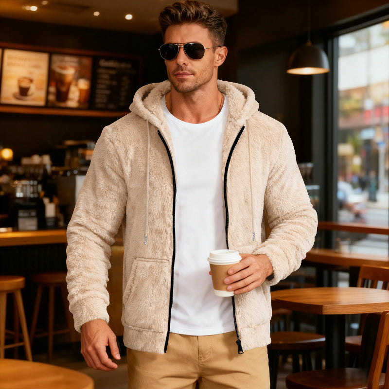 Herren Kapuzenjacke Flauschig Warm Winter