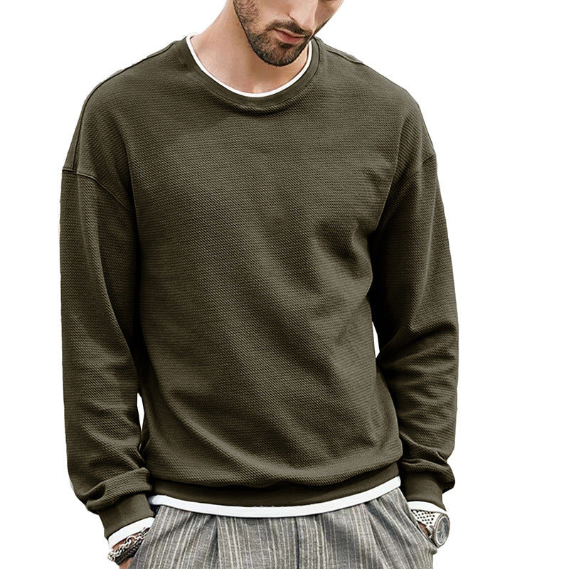 Herren Sweater Langarm Strukturiert Modern