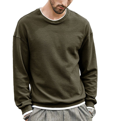 Herren Sweater Langarm Strukturiert Modern
