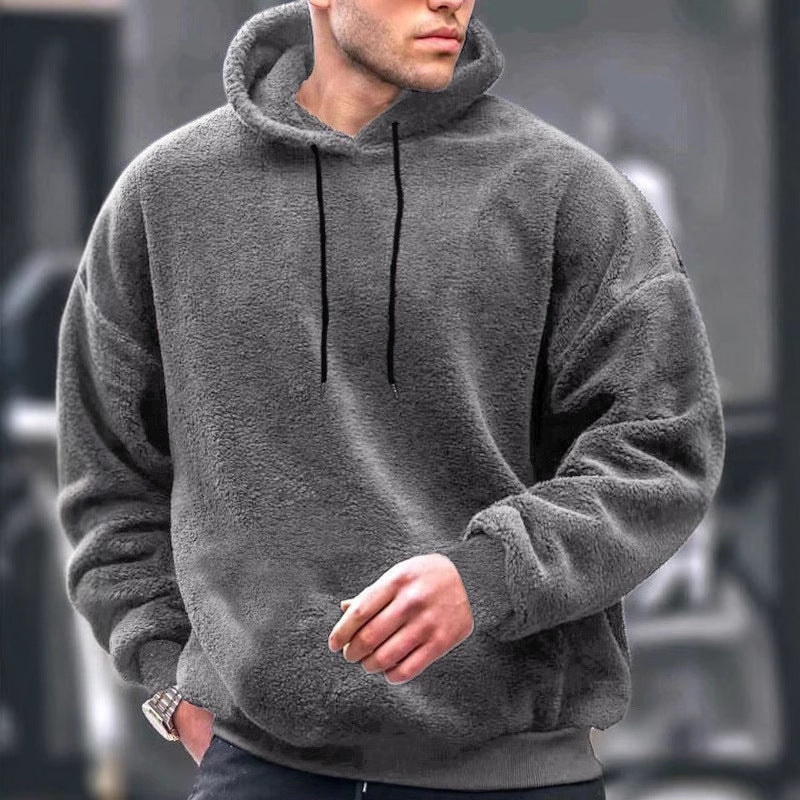 Herren Fleece Hoodie Modern Geschnitten Bequem