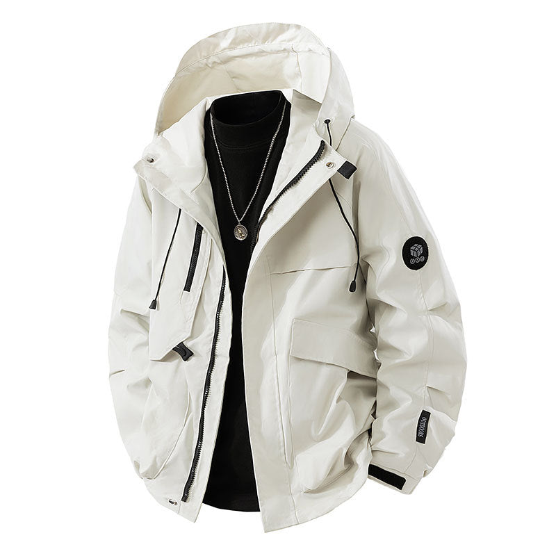 Herren Outdoor-Jacke wasserfest mit Taschen und verstellbarem Kragen