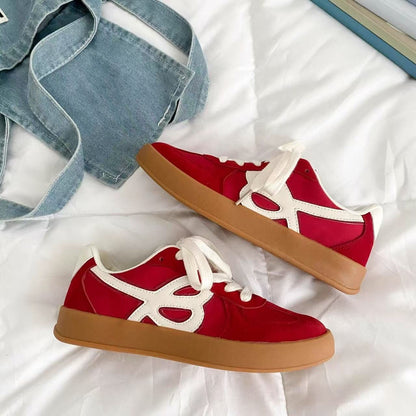 Damen Sneaker Retro-Style Bequem Hochwertig