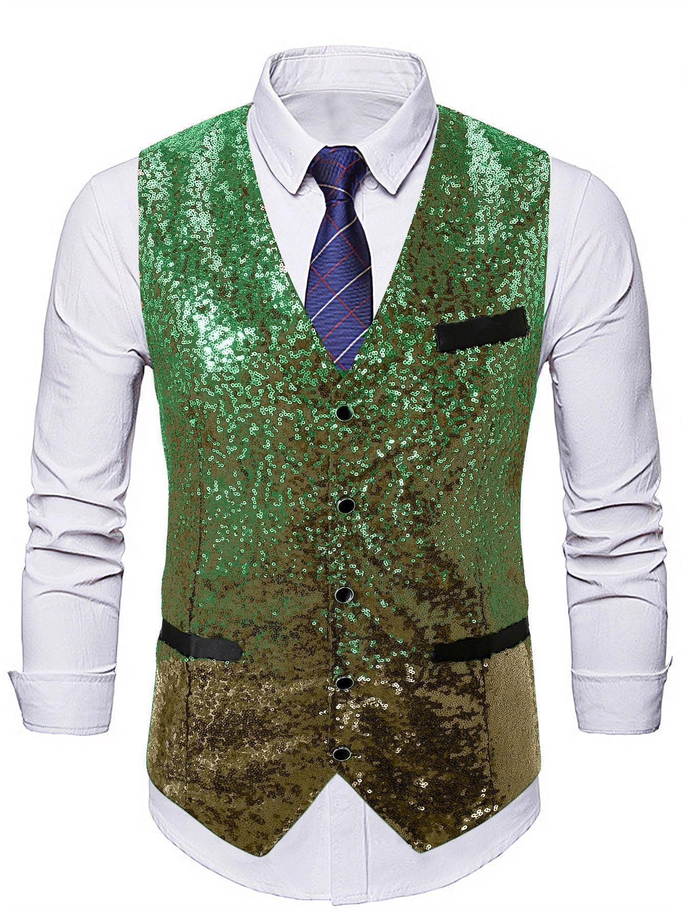 Herren Paillettenweste Modern Glamour Schnitt