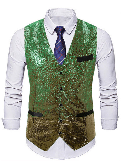 Herren Paillettenweste Modern Glamour Schnitt