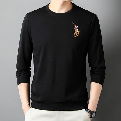 Herren Langarmshirt mit Stickerei Modern Berlin Style - BerlinGlamour