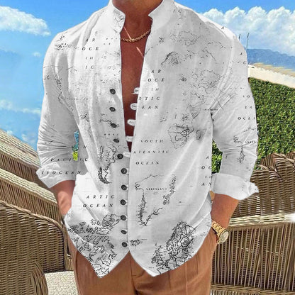 Herren Hemd Weltkarten Design Berlin Style