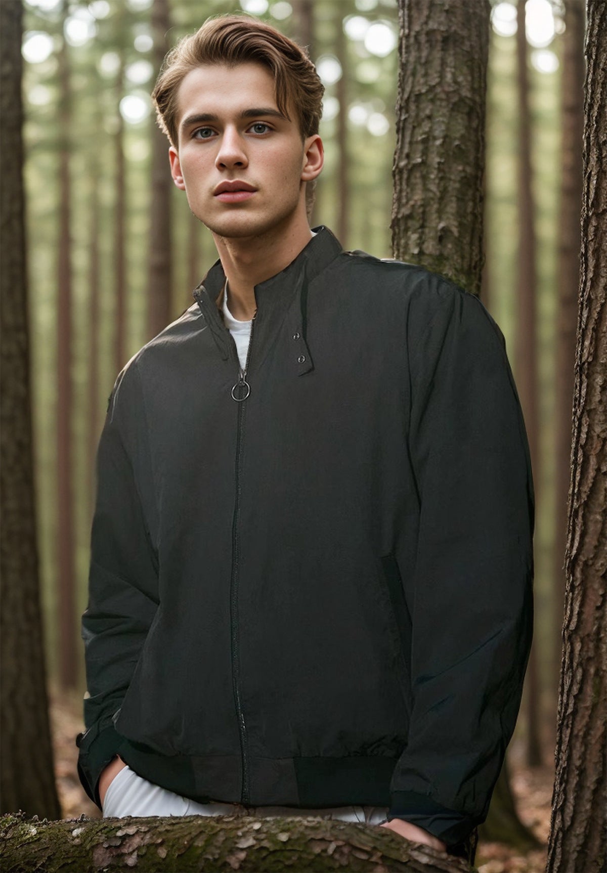 Herren Windbreaker Jacke Lässig Hochkragen Sportlich