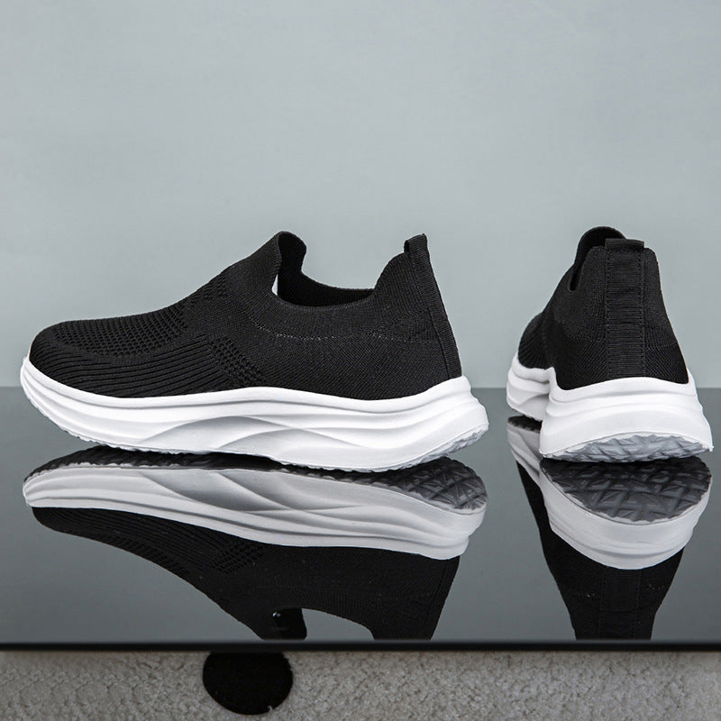 Damen Sneaker Sportlich Atmungsaktiv Komfortabel Schwarz