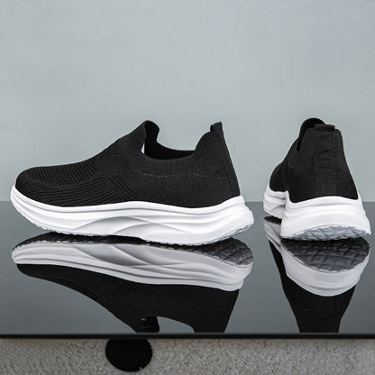 Damen Sneaker Sportlich Atmungsaktiv Komfortabel Schwarz