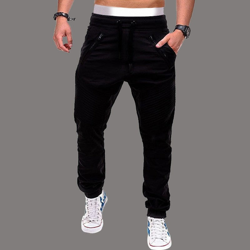 Herren Cargo-Hose Reißverschluss Taschen Rippstrick Modern