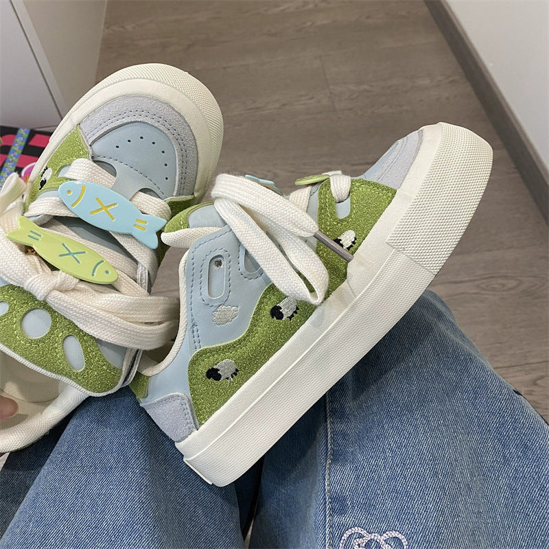 Damen Sneaker Bunt Farben Fröhlich Modisch - BerlinGlamour