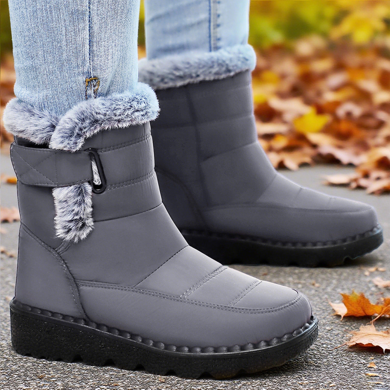 Damen Winterstiefel Isoliert Weich Warme Schnürstiefel