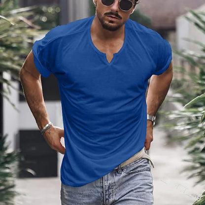 Herren T-Shirt V-Ausschnitt Atmungsaktiv Baumwolle Berlin Style