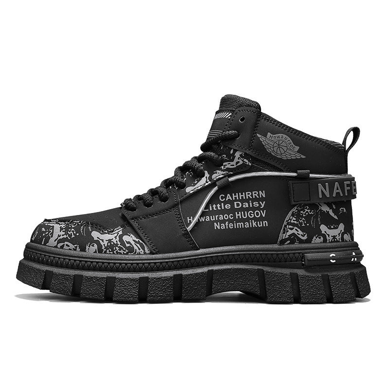 Herren Stiefel Urban Streetstyle Schwarz Lederschuhe