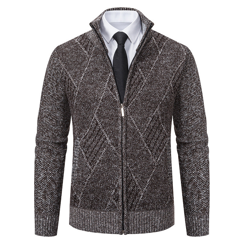 Herren Strickjacke Modern Elegant Grau