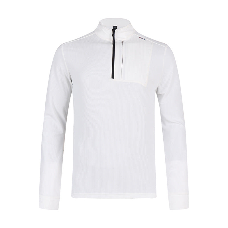 Herren Langarmshirt Funktionsshirt mit Reißverschluss Sportlich