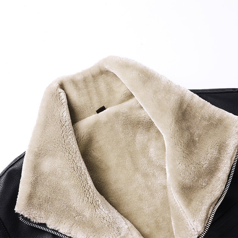 Lederjacke Herren Warm Isoliert Winter