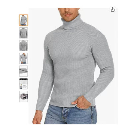 Herren Pullover Stehkragen Ribbelstrick Modern
