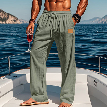 Herren Leinenhose Sommer Leicht Bequem