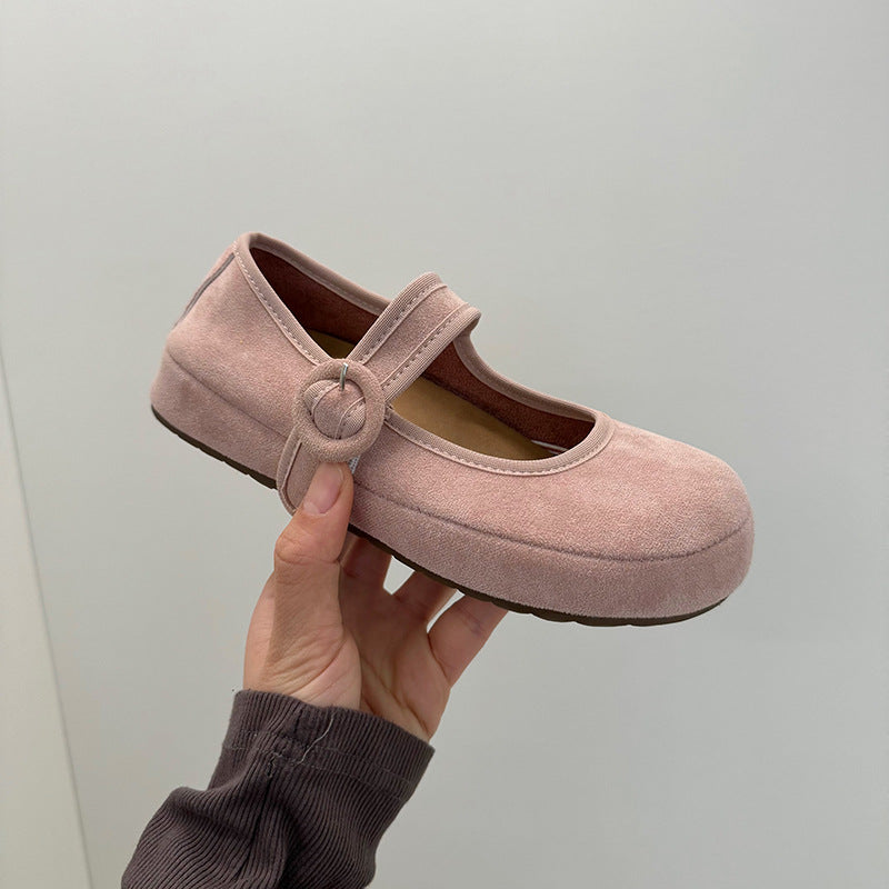 Damen Ballerinas Bequem Weich Riemen Schuhe
