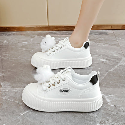 Damen Sneaker Rutschfest Dekorativ Pompons Sportlich