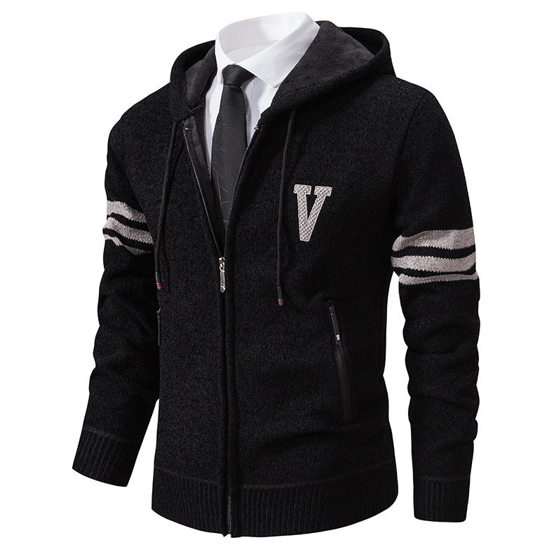 Herren Freizeitjacke Stehkragen Kontraststreifen Modern