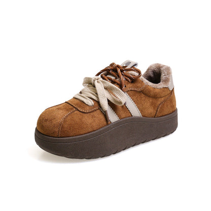 Damen Sneaker Warm Bequem Gepolstert Plateau