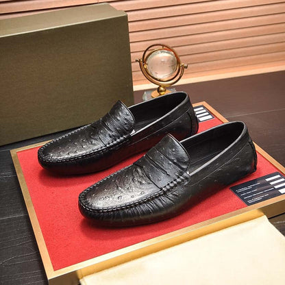 Herren Mokassins Leder Elegant Schuhe Schwarz