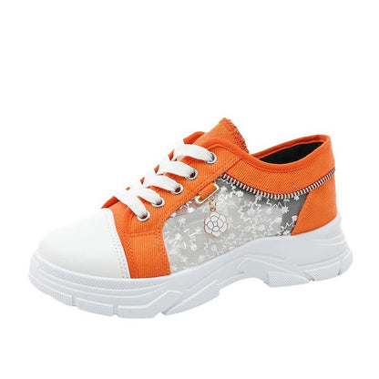 Damen Sneaker Transparent Reißverschluss Modisch