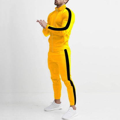 Herren Sportanzug Set Trainingsoutfit Streifen Design