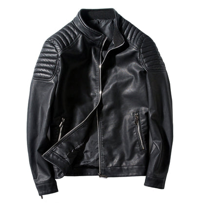 Herren Lederjacke Modern Racing Style Schulterpolster
