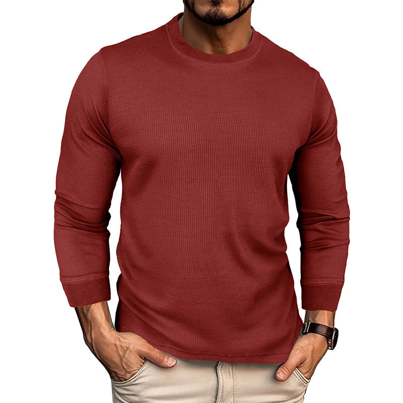 Herren Langarmshirt Modern mit Ripp-Optik Trendig