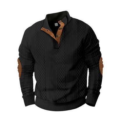 Herren Strickpullover Modern mit Kontrastkragen Elegante Optik