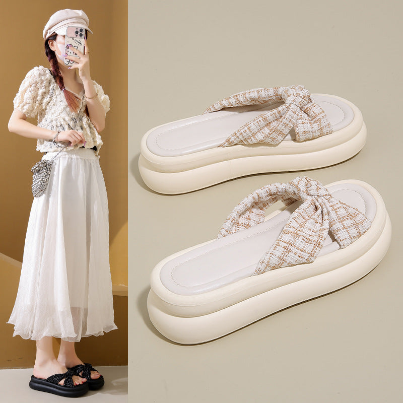 Damen Slippers Bequem mit Schleife Modern Frauen Schuhe - BerlinGlamour