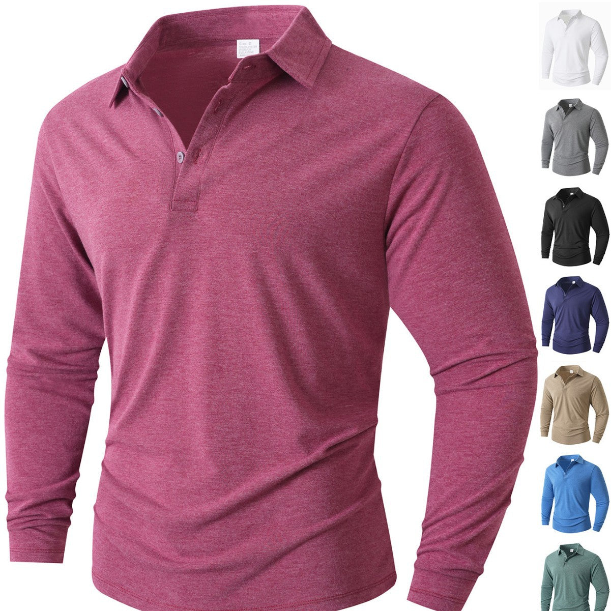 Herren Poloshirt Langarm Modern Slim Fit - BerlinGlamour