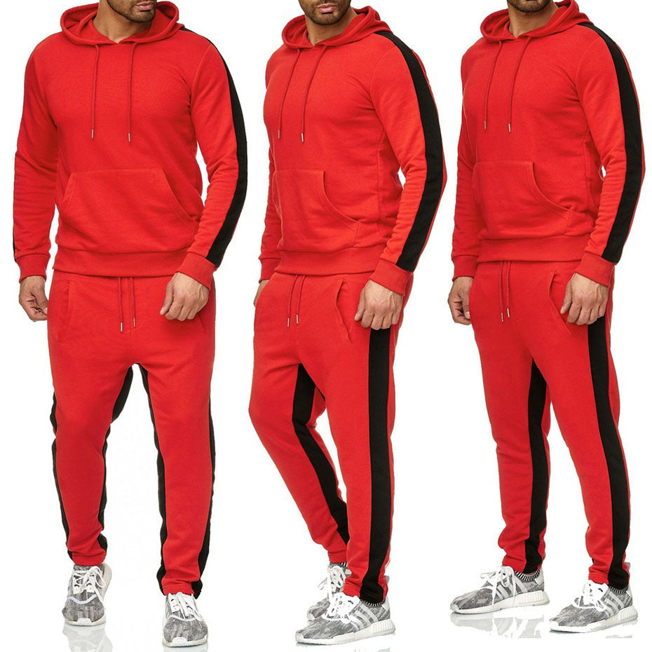 Herren Jogginganzug Sportlich Hoodie Set Grau Komfort - BerlinGlamour
