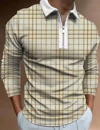 Herren Sweatshirt Stehkragen Modern Reißverschluss