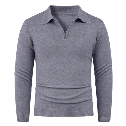 Herren Strickpullover Offener Kragen Feinripp