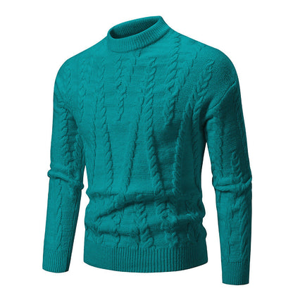 Herren Strickpullover Klassisch Zopfmuster Hochkragen - BerlinGlamour