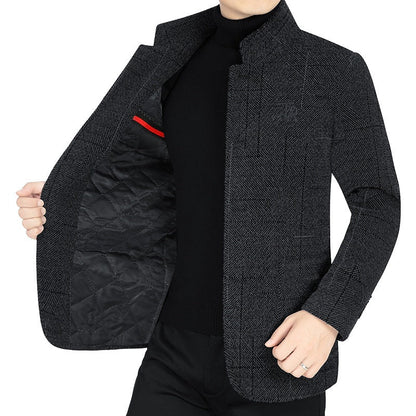 Mann Freizeitjacke Melange Stoff Modern Urban