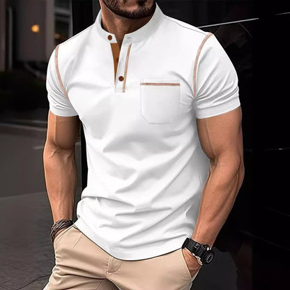 Herren Poloshirt Elegantes Modell Mit Kontraststreifen