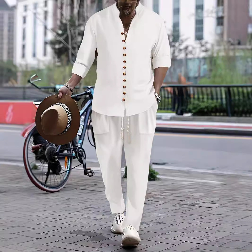 Herren Freizeit-Hemd und Hose Set Casual Elegant Berlin