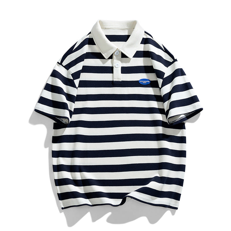 Herren Poloshirt Breitgestreift Hochwertig Baumwolle - BerlinGlamour