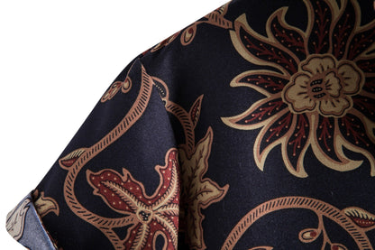 Herren Kurzarmhemd Blumenmuster Bequem Modern