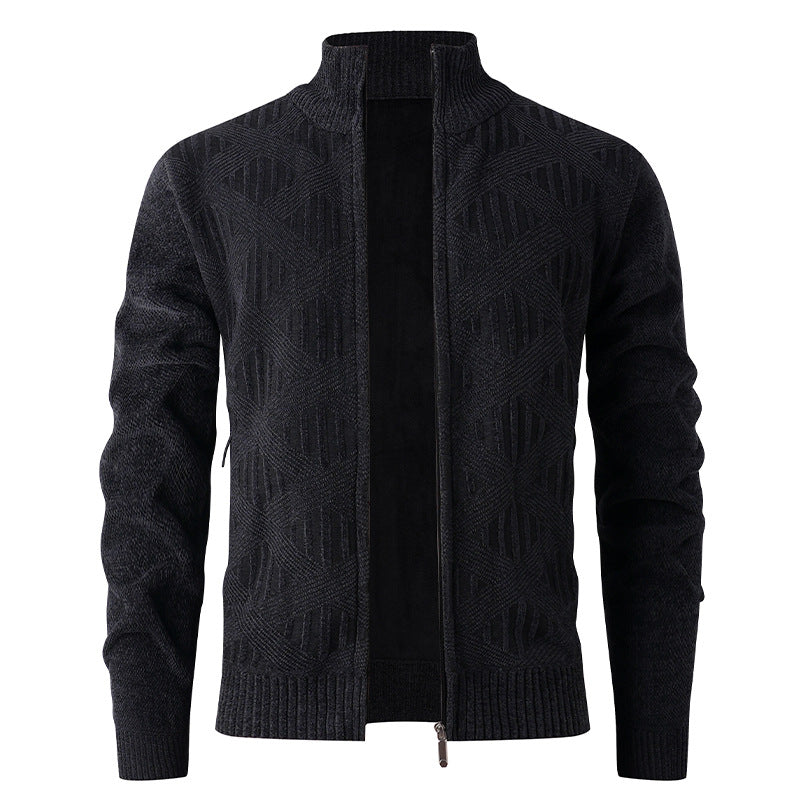 Herren Strickjacke Modern Strukturdesign Reißverschluss